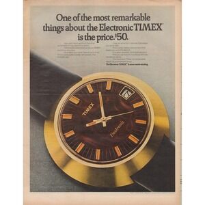 Timex Electronic Watch Original Vintage Magazine Print Advertisement 1971